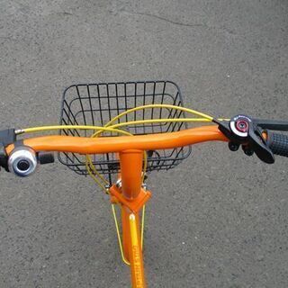 自転車 折りたたみ 20インチ シティサイクル オレンジ系 6段変速 札幌