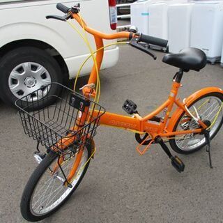 自転車 折りたたみ 20インチ シティサイクル オレンジ系 6段変速 札幌