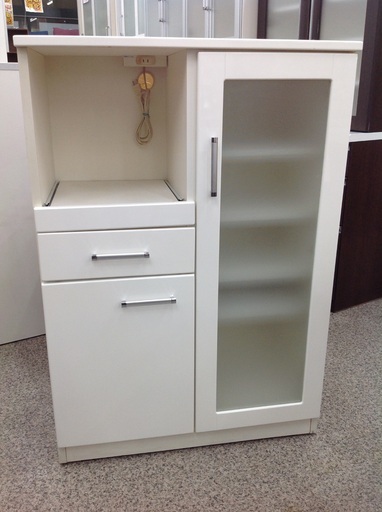 マルミツ木工 コンセント1つ付き ホワイト キッチンボード【9650079】