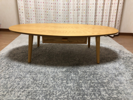 引出し付き楕円形センターテーブル　幅95cm(NA)