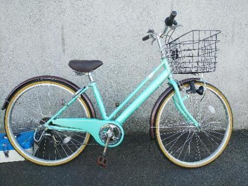 『防犯登録料込み。札幌市内配達無料！中古26インチペパーミントグリーン×ブラウン。』