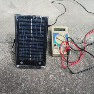 ★売却済み★ソーラーパネル　５Ｖ程度品の充電　開放電圧６．４Ｖ　...