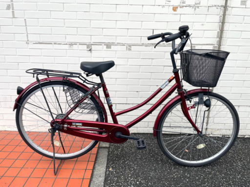 GM549【近隣配達可能】自転車　ママチャリ　サントス　赤　26インチ　ギヤ無し　ダイナモライト　軽快車　サイクリング　通勤　送り迎え　買い物　リサイクルショップ　ケイラック朝霞田島店　ケイラック　埼玉県　朝霞市　田島　和光市　志木市　新座市　富士見市　ふじみ野市　三芳町　戸田市　蕨市　さいたま市(岩槻以外)　川越市　所沢市　上尾市　東京都　板橋区　練馬区　清瀬市