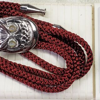 超貴重品 天然石 世界 ５大 宝石 クリソベリル キャッツアイ ふくろう (不苦労) (福朗) ループタイの画像