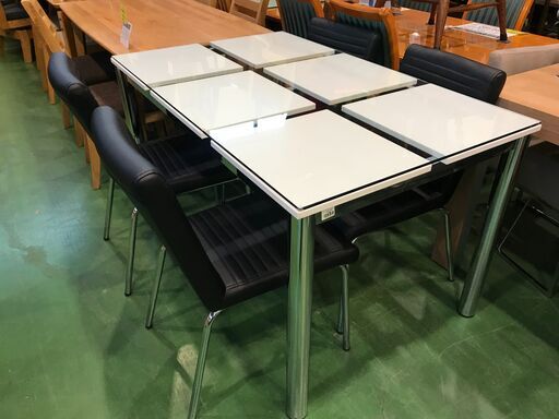【愛品館八千代店】 ガラスダイニング5点セット　② 【愛八DN】