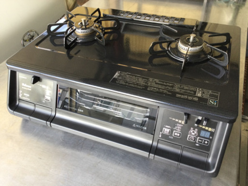 中古　2017年製　２口　ガスコンロ　都市ガス　幅59　　奥行47　　高さ18　 （ｃｍ） ガステーブル