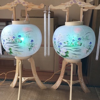 木製回転提灯　一対