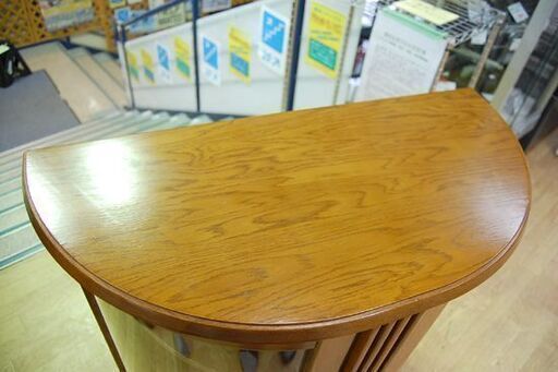 綾野製作所 半円 コレクションボード 幅75×奥36.5×高86cm コンソール キャビネット AYANO CRAFT リビングボード 飾り棚 札幌市 清田区 平岡
