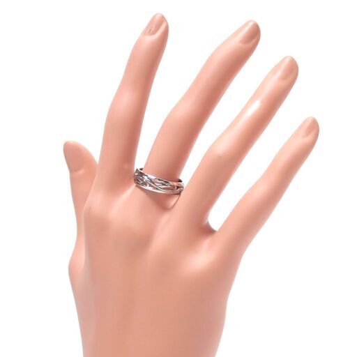 E451 俄 LUCIE ルシエ K18 WG 指輪 シンプルリング 5.8g 14号