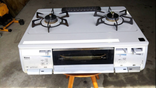 ガスコンロ　リンナイ ガステーブル 水無し両面焼 13A用 左強火 グレー KGM63VTGL