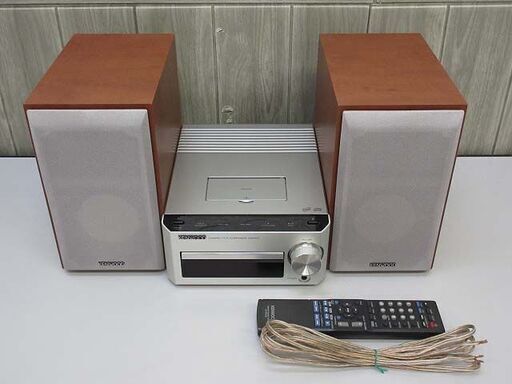 KENWOOD　コンポ ss2557【】 ケンウッド ミニコンポ K-521-S シルバー ウッド KENWOOD