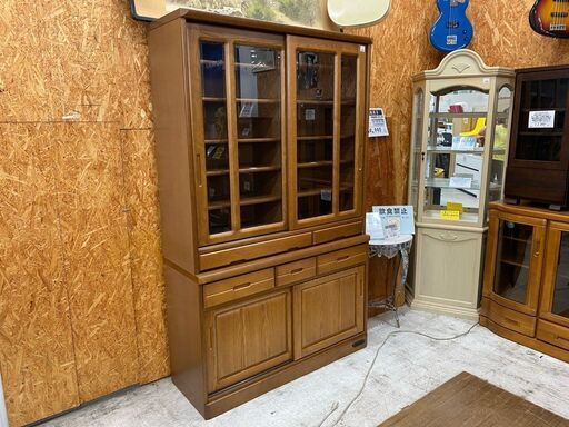満足してもらえる食器棚。【愛品館 江戸川店】2枚スライド扉 食器棚　食器棚　ID:151-007045-007　配送可　代引き配送可