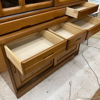 満足してもらえる食器棚。【愛品館 江戸川店】2枚スライド扉 食器棚　食器棚　ID:151-007045-007　配送可　代引き配送可の画像