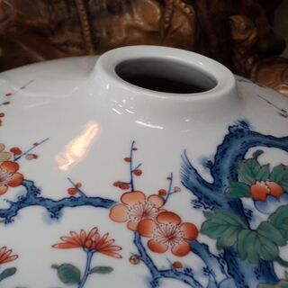 花瓶　鍋島焼　魯山作　花車錦【愛品倶楽部柏店】の画像