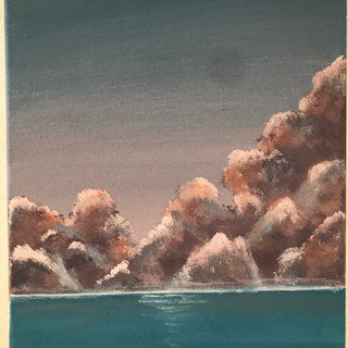 アクリル画(雲と海)