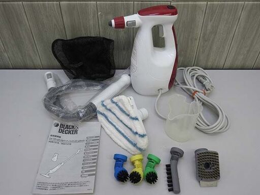 ss2575【未使用品】　ブラック\u0026デッカー　ハンディスチームクリーナー　HSC1210 　BLACK＆DECKER　家庭用　350ml　コンパクト　掃除　高温 　蒸気　除菌　キッチン　油汚れ　風呂　トイレ　グリル