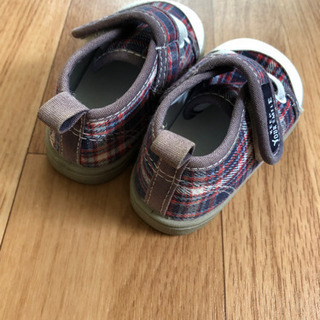 靴　13.0cm チェック柄の画像