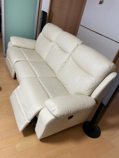 電動　リクライニングソファ　皮