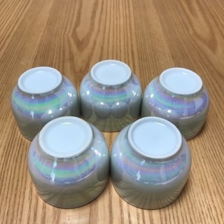199、湯飲み茶わん 鶴のデザイン、5個セットの画像