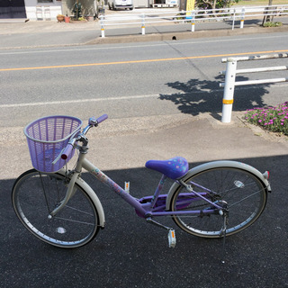 女の子向け自転車✨ブリヂストン✨24インチ　紫色✨鍵あり✨動作確認もしております✨中古品