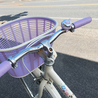 女の子向け自転車✨ブリヂストン✨24インチ　紫色✨鍵あり✨動作確認もしております✨中古品の画像