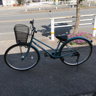 自転車✨ママチャリ✨27インチ　水色✨鍵あり✨ブレーキやベルの動...