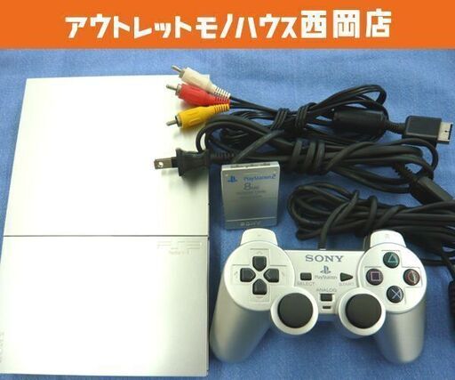 プレイステーション2 薄型 SCPH-90000 シルバー メモリーカード8MB PS2 プレステ2 90000番 ソニー 西岡店