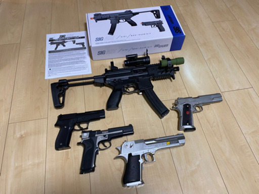 SIG SAUER  MPX (ドットサイト・フラッシュライトカスタム品) MPX-P226 KIT＋ オマケ小銃3丁 ＋ 試し撃ち用BB弾付 エアーコッキング 電動ガン エアガン