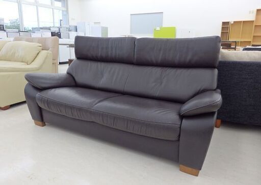 北海道/千歳市 karimoku/カリモク 2人掛椅子ワイド ZT7322 本革 ビターブラウン 2Pソファ 家具 ファニチャー 千歳市近郊配送/店頭でのお受渡し大歓迎