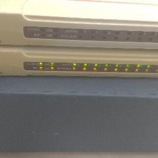 8ポートのLANのハブ、2台、CONTEC LAN HELPER