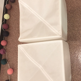 IKEA 収納ボックス　2個セット　白　ポリエステル　小さく畳めるの画像