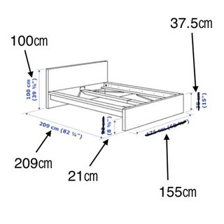 《取引完了》【IKEA】ワイドダブルベッド　フレームのみの画像