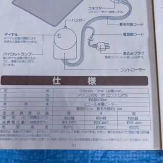 無料【条件付】 電子リモコン敷毛布の画像