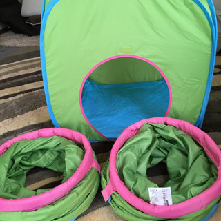 IKEAイケア BUSA 子供用 テント&プレイトンネル 3点セットの画像