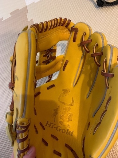 【超美品】HI-GOLD（ハイゴールド） 一般軟式用グラブ 己極　二塁手・遊撃手用　右投げ用　ナチュラル×タンOKG-6516（軟式グ