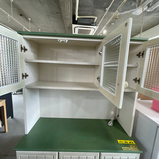 食器棚 グリーン 訳ありのため大幅値引き 管理番号52306