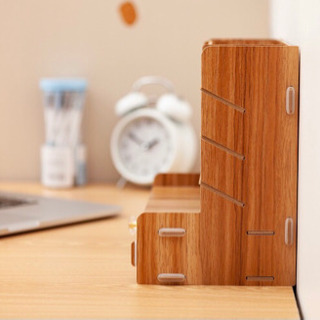 C02N型　机上水彩ペンなどの収納 木製 ペン立て 卓上化粧小物収納棚の画像