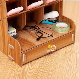 C02N型　机上水彩ペンなどの収納 木製 ペン立て 卓上化粧小物収納棚の画像