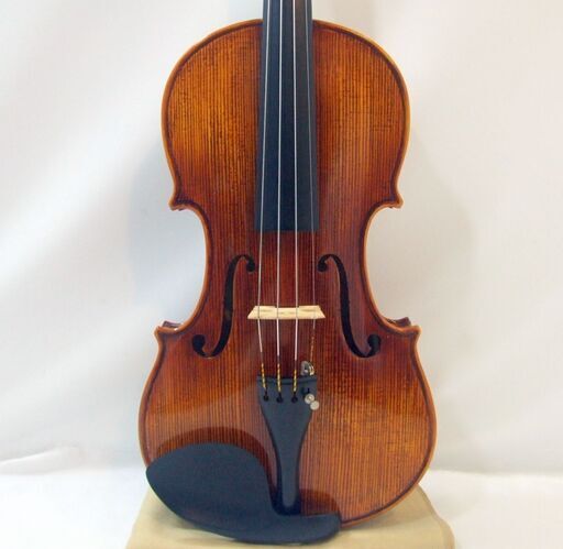 メンテ済み 良音 ノーラベル 4/4 大人用 バイオリン 美品セット フェイク虎杢 弓 ケース 肩当付き ナイロン弦 　美品セット 軽量ケース これから始める方に！！ 全国発送対応 中古バイオリン 名古屋近郊 愛知県清須市より 管理（カ）8440