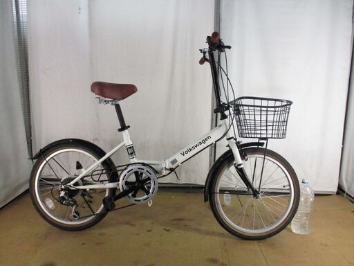 中古折りたたみ自転車 B346　Volks Wagen　ホワイト　6段　【20インチ 】