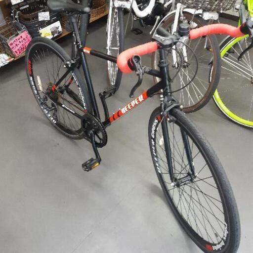売り切れました【中古自転車】クロスバイク　7段変速　ブルホーン　ブラック×レッド