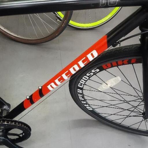 売り切れました【中古自転車】クロスバイク　7段変速　ブルホーン　ブラック×レッド