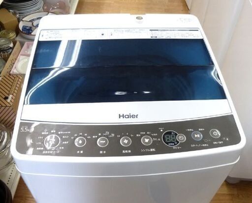 洗濯機 5.5kg 2017年製 ハイアール JW-C55A ホワイト/白色 Haier 全 