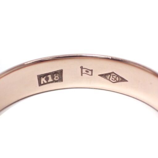 E434 K18 PG シンプルリング 2.4g 9号 指輪 リング