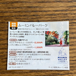 ムーミンバレーパーク　割引券