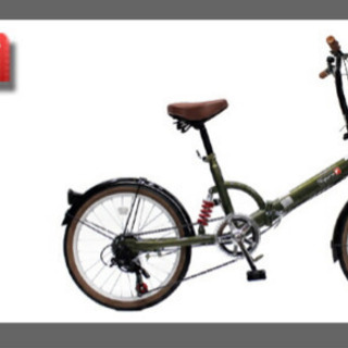 折り畳み自転車　オリーブ色