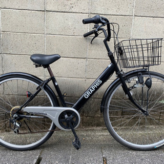 【中古自転車】26インチ6段変速付　美品❗️カゴ大きめ　若林自転...