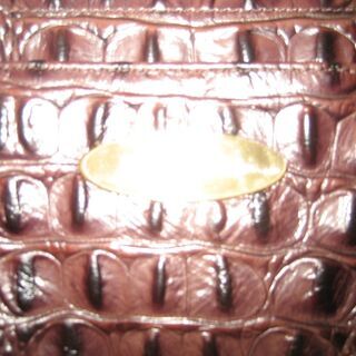 BRAHMIN ハンドバッグ　オーストリッチ風　こげ茶　本革の画像