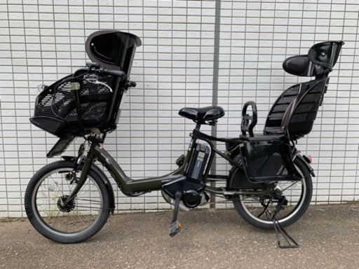 YAMAHA PAS kiss カーキ　前後子供乗せ　新基準　電動アシスト自転車