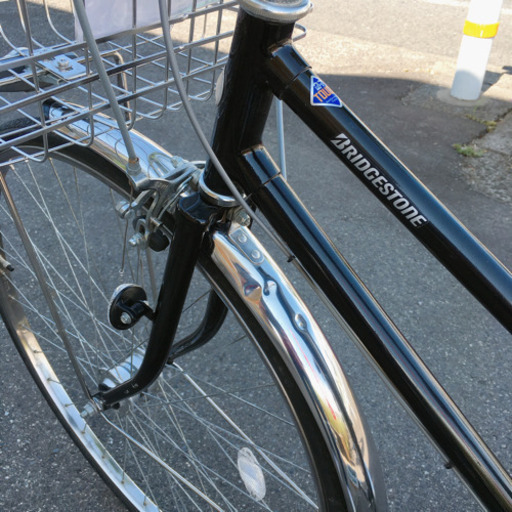3段階変速ギア付き自転車✨ブリヂストン✨27インチ　黒色✨鍵あり✨動作確認OK✨中古品 